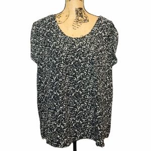 Pure Energy Black White Sleeveless Top 2X